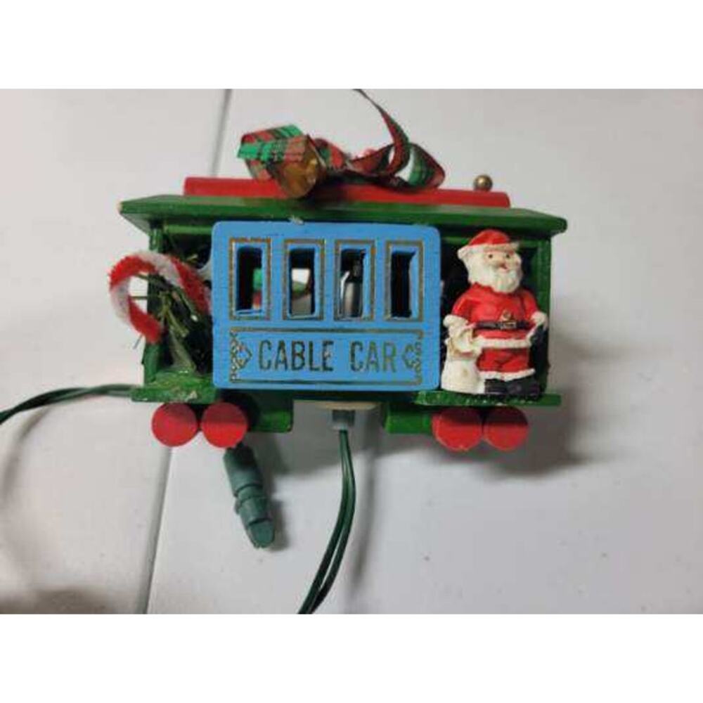🚋 Noma Lighted Cable Car Christmas Ornaments Set of 2 Vintage Holiday Decor - Picture 5 of 6